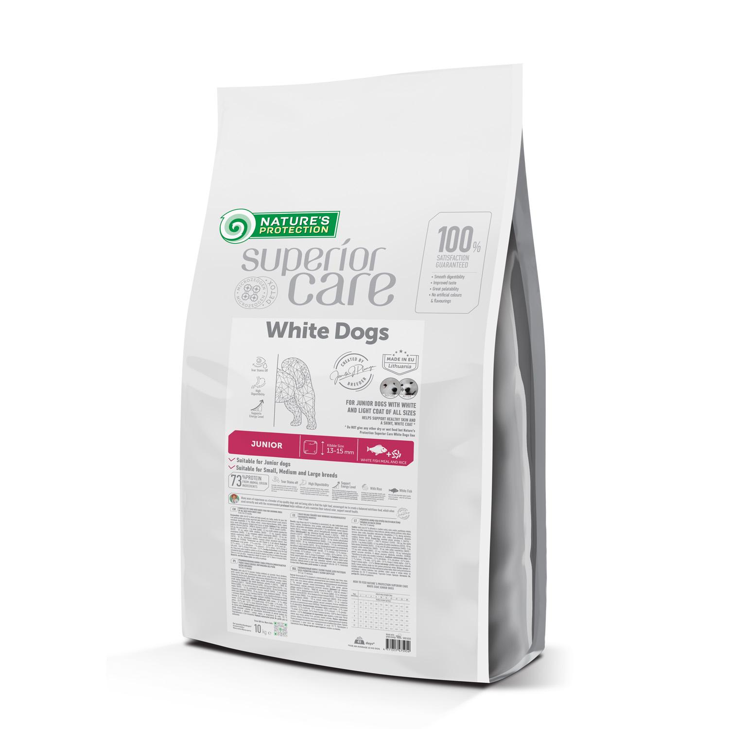 Корм сухой для щенков Nature's Protection Superior Care White Dogs White Fish Junior All Sizes 10 кг (24149036)