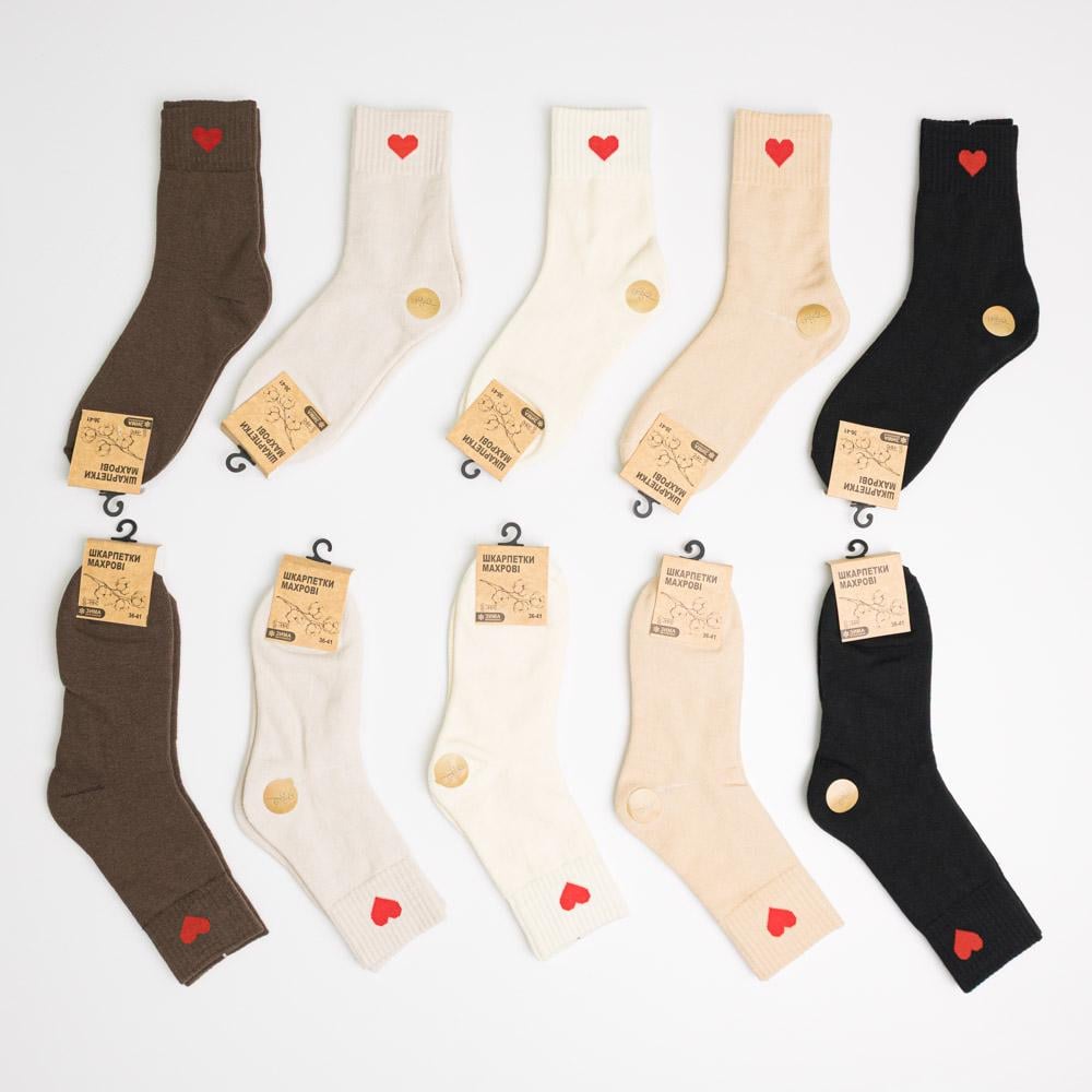 Набор носков женских махровых Youstar 855 с сердечком средние 10 пар р. 36-41 Разноцветный (gm-socks-nmfm-855)