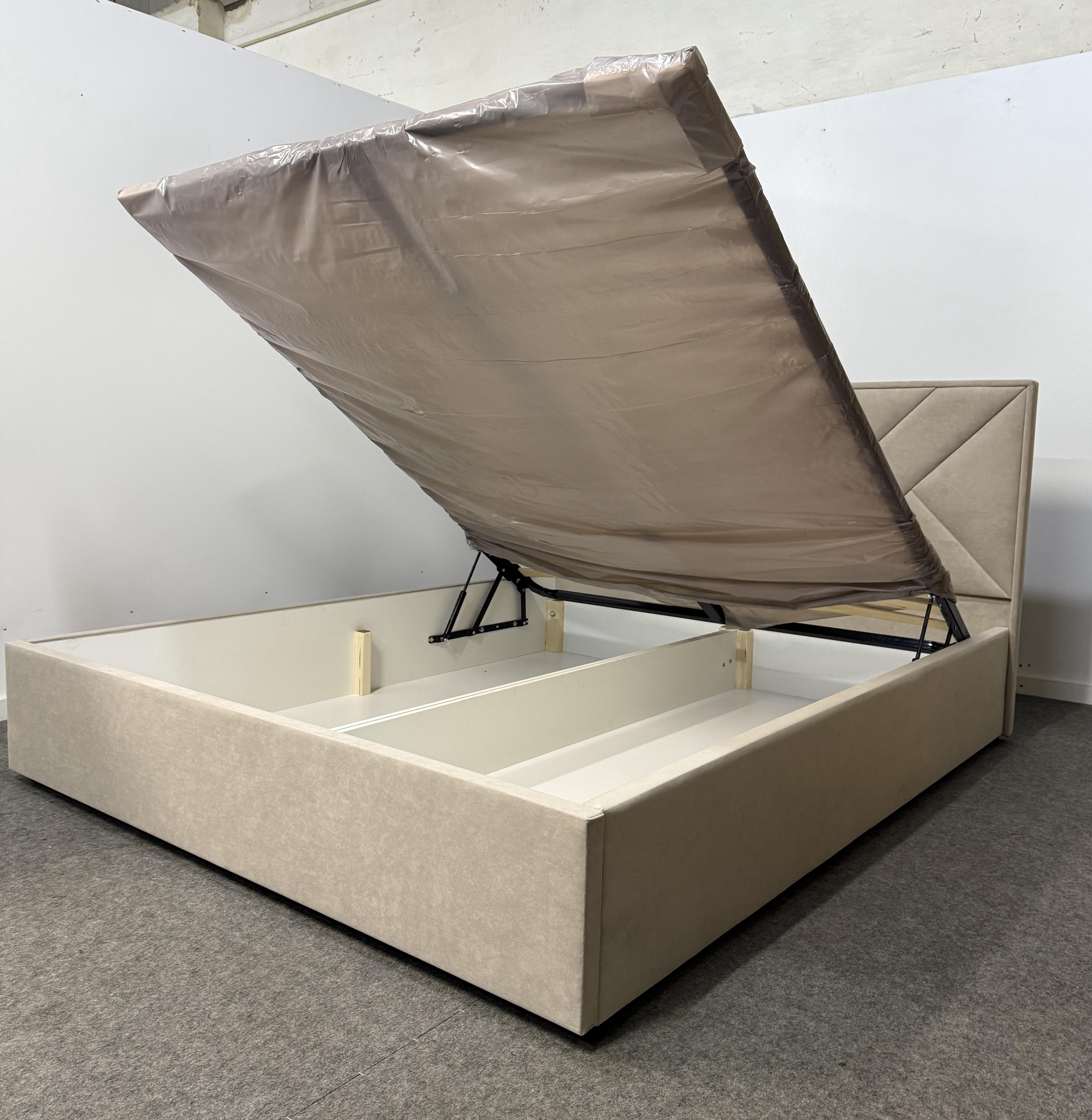 Кровать с подъемным механизмом ADS Mebli Гранд 120х200 см велюр Allure Бежевый (30765601) - фото 10 Кровать с подъемным механизмом ADS Mebli Гранд 120х200 см велюр Allure Бежевый (30765601) - фото 10