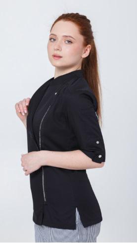 Китель кухаря жіночий Profforma Косуха S Чорний - фото 2