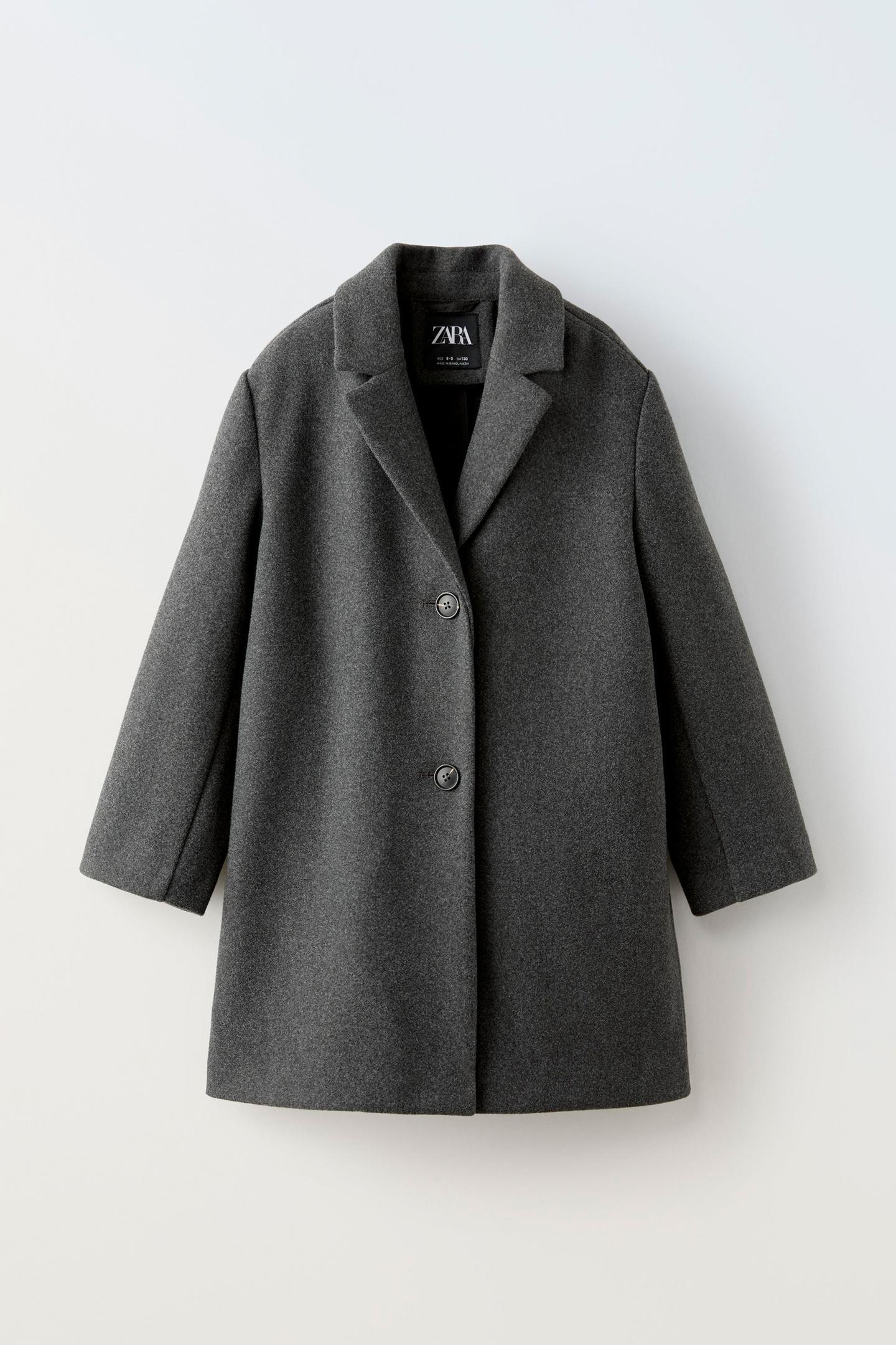 Пальто для девочки Zara 152 см Темно-серый (8491700809)