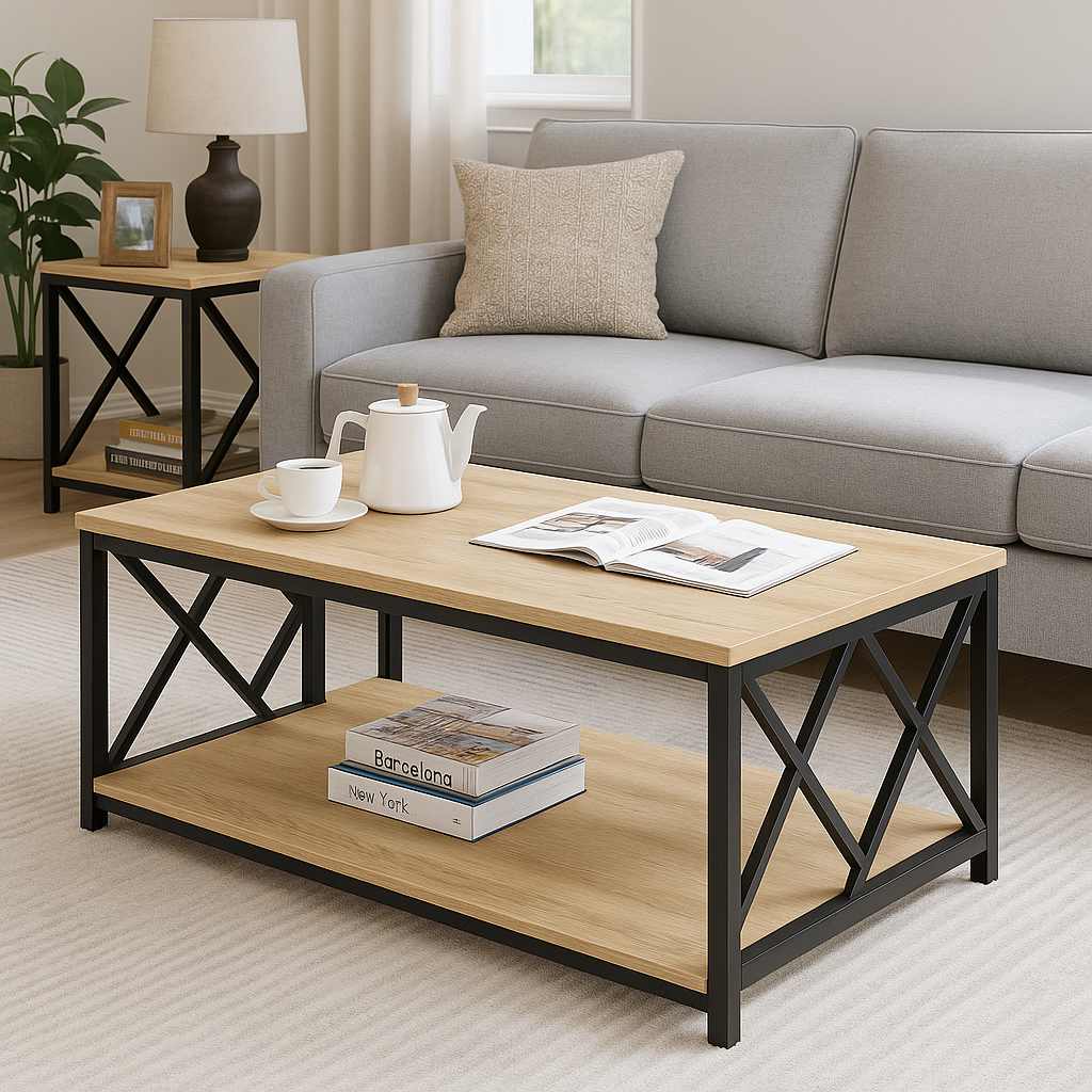 Журнальний столик EcoLoft Рендор DSP-1300-1 в стилі лофт Дуб Аппалачі (30850314)