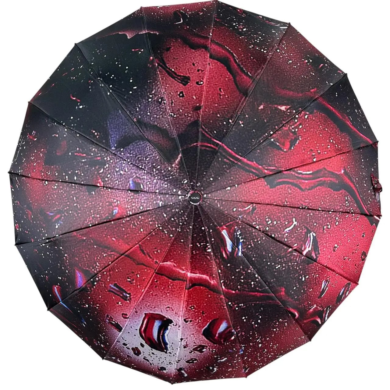 Зонтикик автомат Три Слона женская на 16 карбоновых усиленных спиц сатиновый купол 105 см Красный (7521 -03)