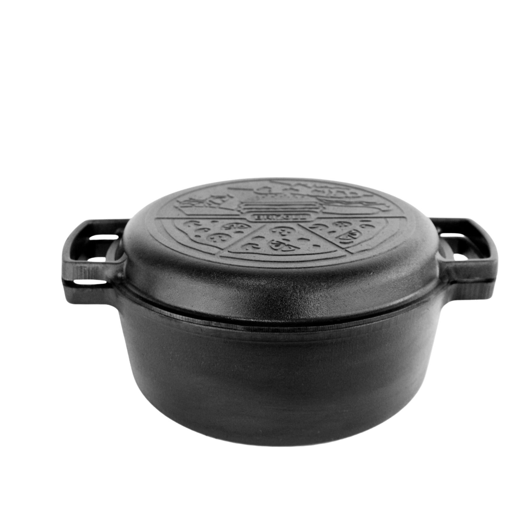 Кастрюля чугунная с крышкой-сковородкой 4 л