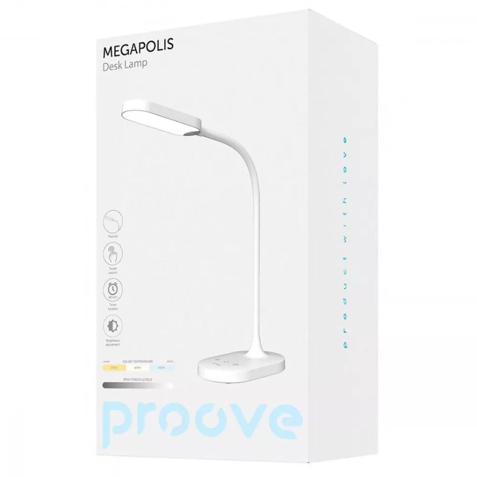 Настільна лампа акумуляторна Proove Megapolis 1200 mAh White (000004002) - фото 5