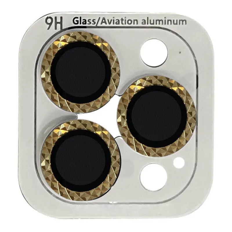 Защитное стекло Metal Shine на камеру (в упак.) для Apple iPhone 15 Pro (6.1") / 15 Pro Max (6.7") Золото | Gold