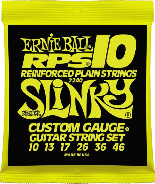 Струны для электрогитары Ernie Ball 2240 Reinforced Plain Strings 10-46 RPS-10 Slinky (648)