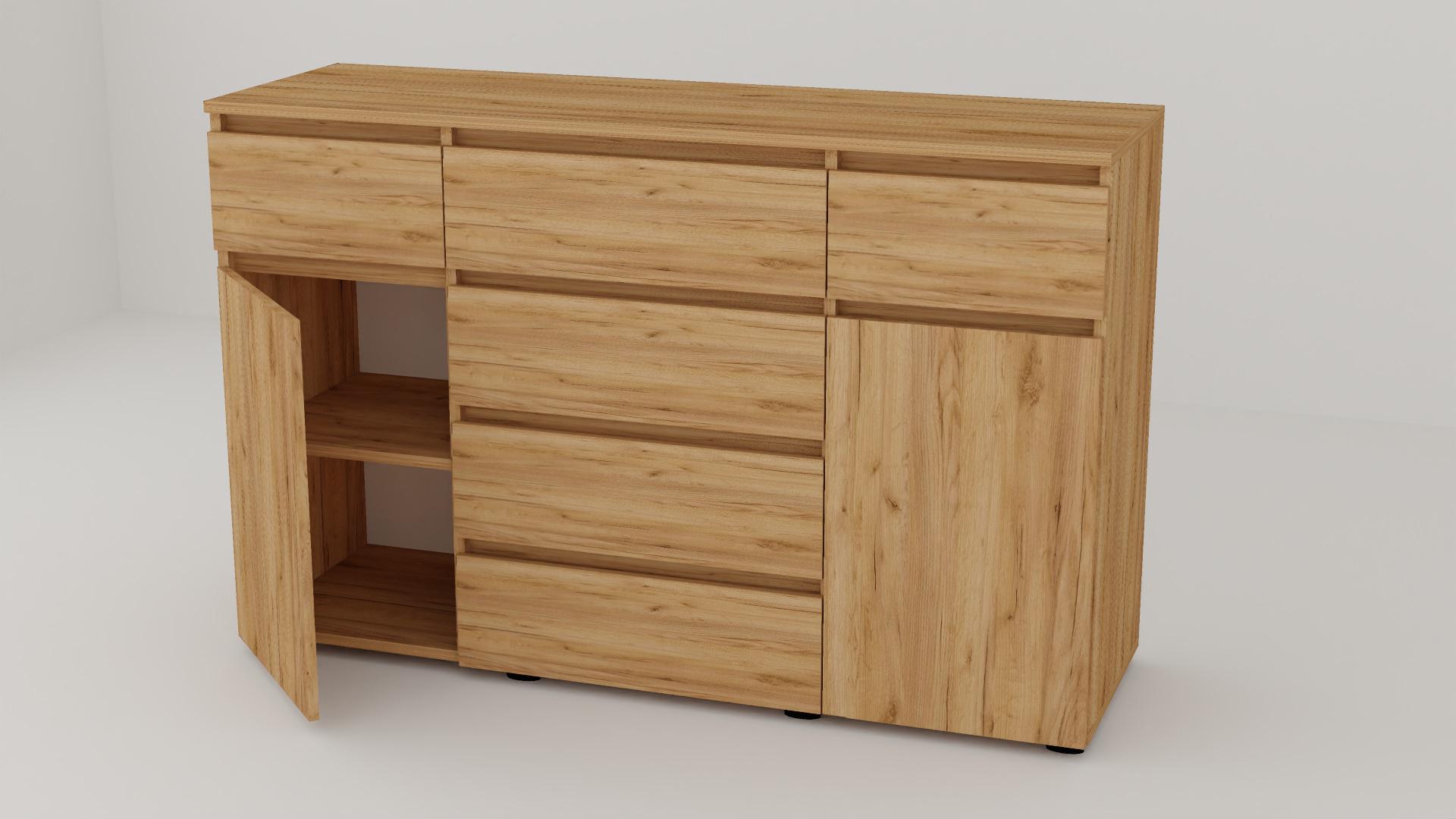 Комод Алекса СН-242/45 140х45х90 см Дуб крафт золотой