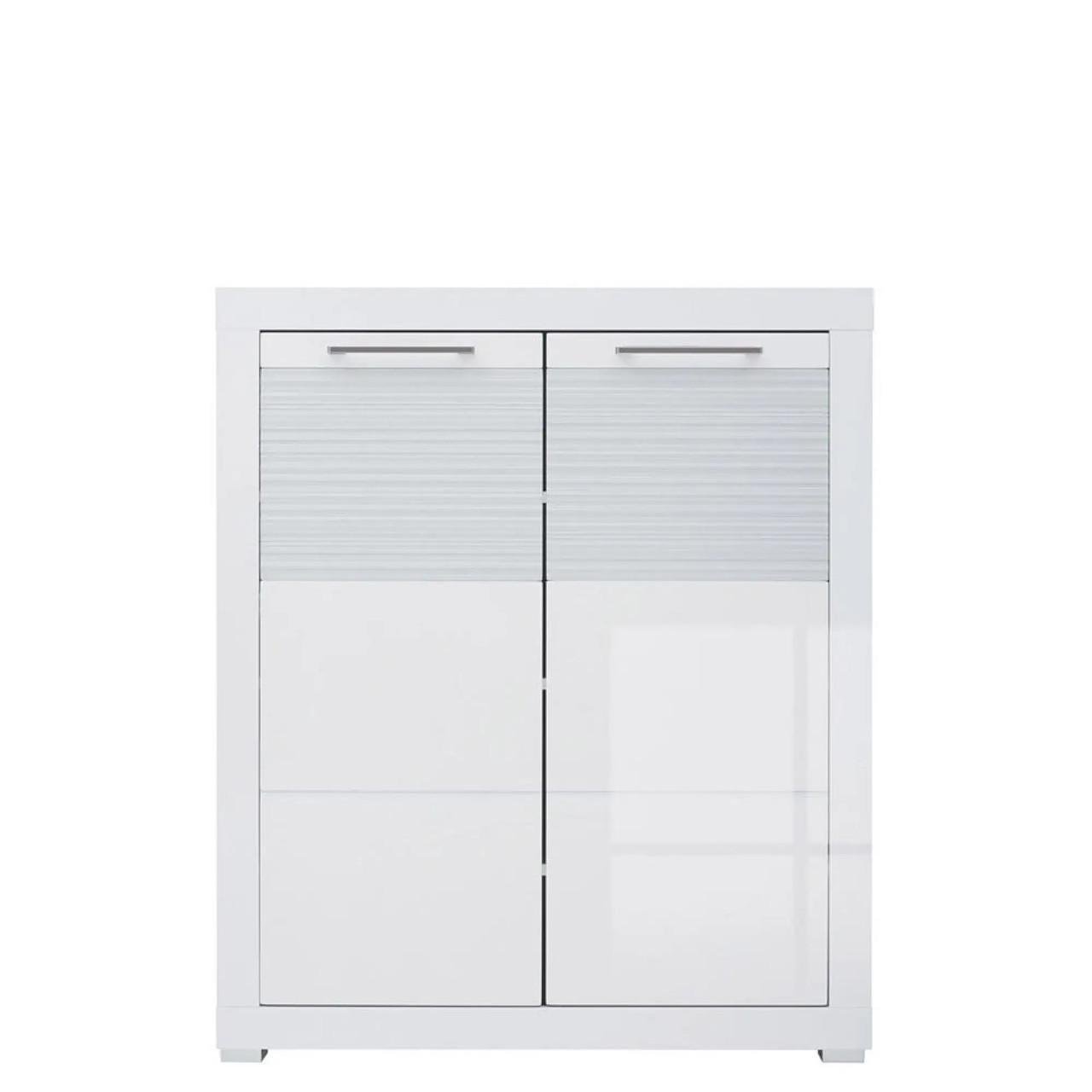 Комод з дверцятами ВМК БРВ Флеймс REG2D/11/9 Білий/Білий глянець (GRB-1522) Комод з дверцятами ВМК БРВ Флеймс REG2D/11/9 Білий/Білий глянець (GRB-1522)