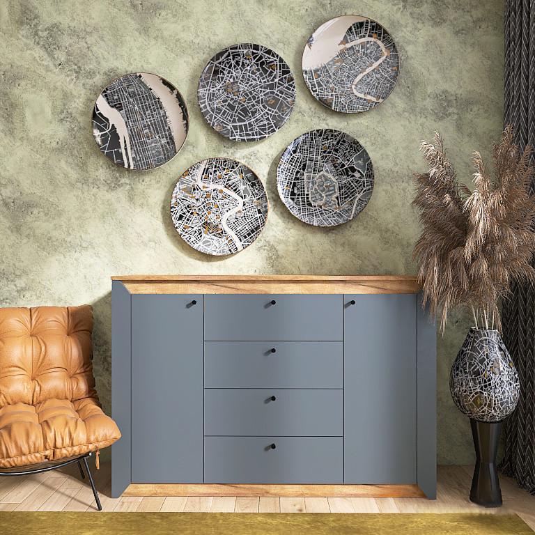 Комод для вещей Эверест Нордик-1400 Дуб крафт золотой/Графитовый (е-20635)