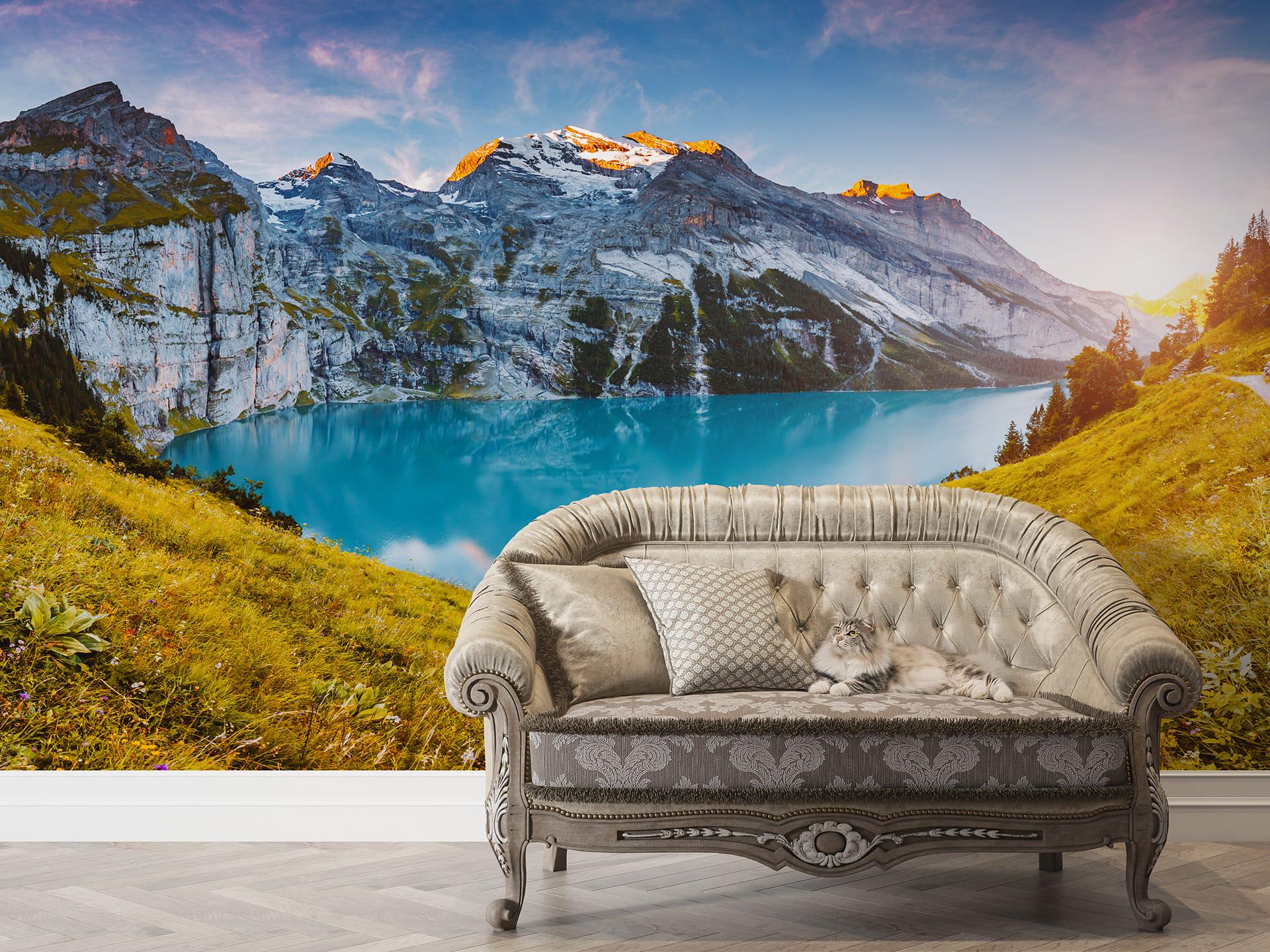 Фотообои флизелиновые Styleo Print-walls Озеро в горах 0283 350х270 см (Pw-0283/3)