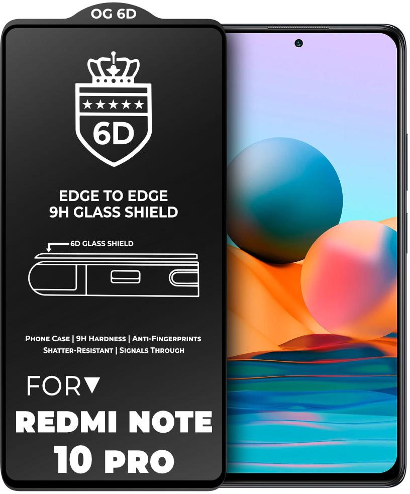 Защитное стекло 6D OG Crown Xiaomi Redmi Note 10 Pro Black (22843)
