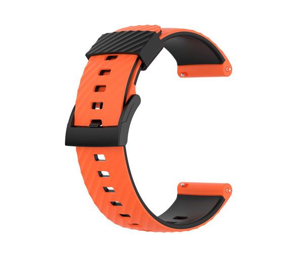 Ремешок Silicone Stripe для смарт-часов Suunto 7/Spartan/Sport/9 Baro/D5 24 мм Черный с оранжевым Ремешок Silicone Stripe для смарт-часов Suunto 7/Spartan/Sport/9 Baro/D5 24 мм Черный с оранжевым