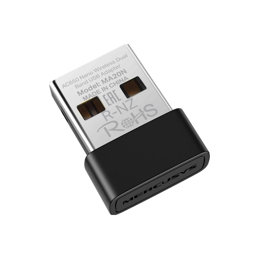 Мережевий USB-адаптер Mercusys MA20N Black (3729511)