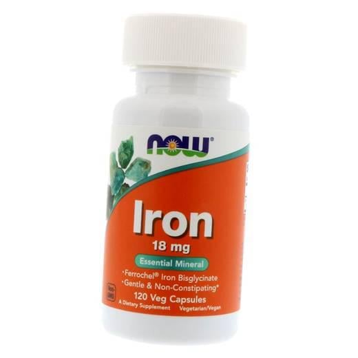 Бісгліцинат заліза Now Foods Iron 18 120 вег. капс. (36128088)