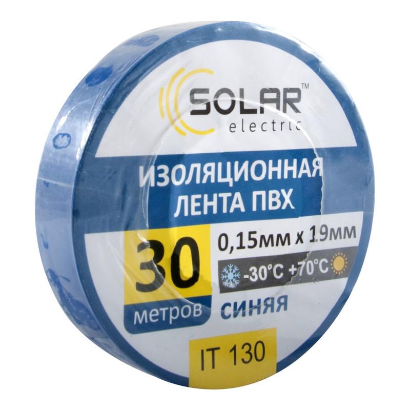 ᐉ Лента изоляционная ПВХ Solar 0,13x19 мм 30 м Синий (14691)