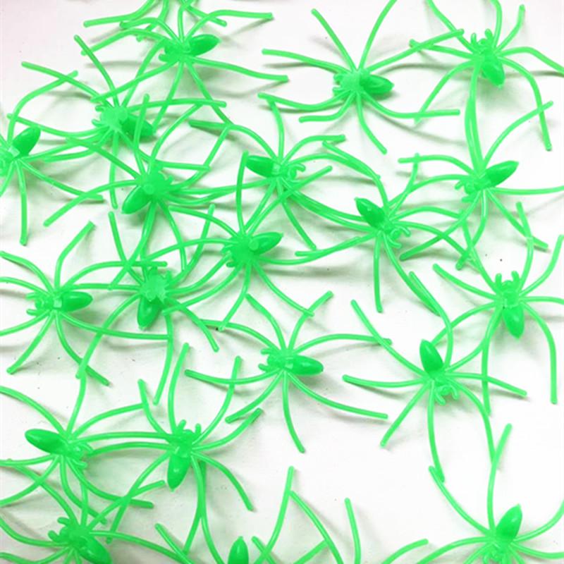 Паук на Хэллоуин комплект фосфорные 10 шт. 50х48 мм Салатовый (234800)