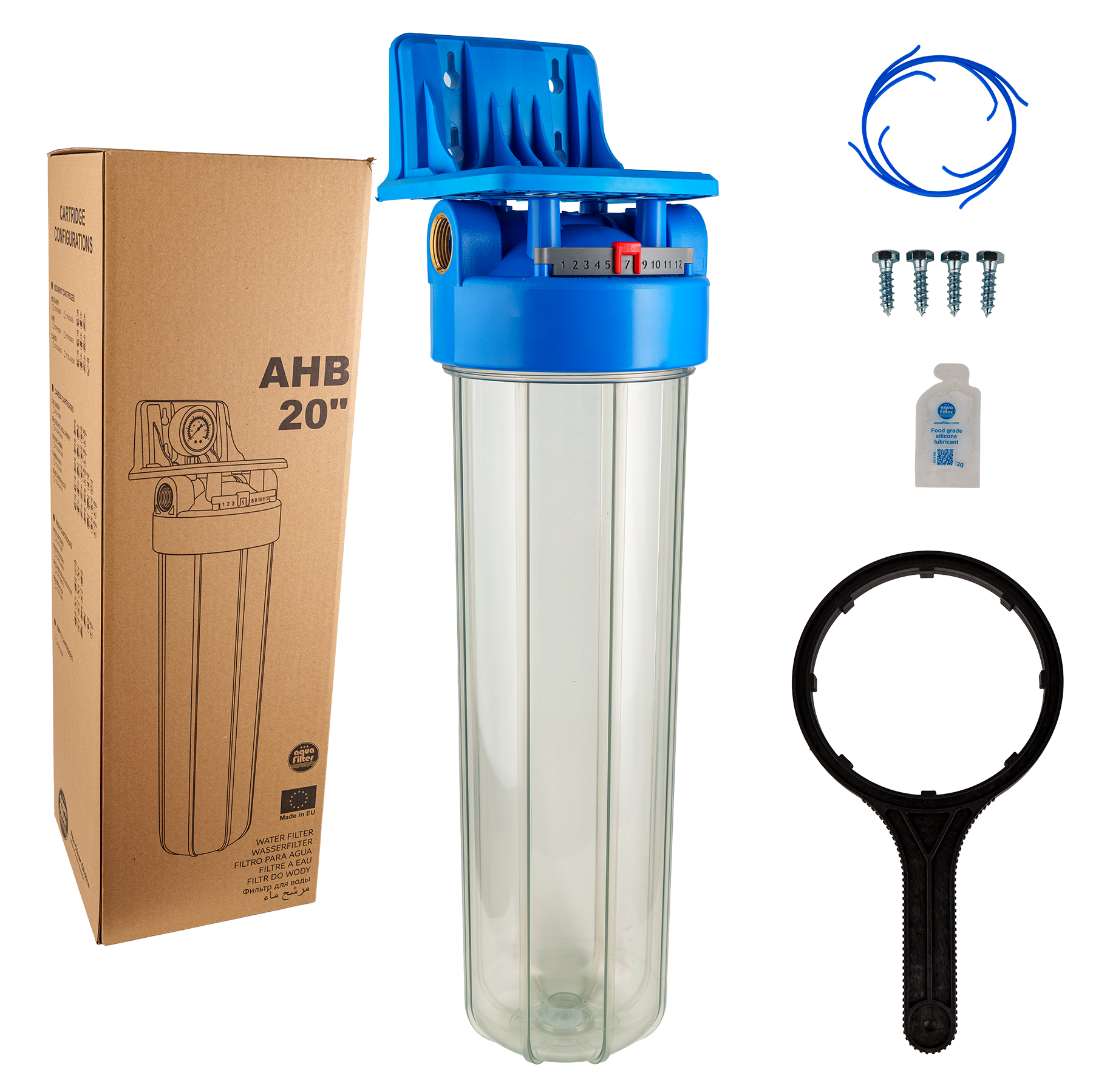 Фільтр магістральний Big Blue 20" в комплекті AHB-FH20CB Прозорий (AHB-FH20CB) Фільтр магістральний Big Blue 20" в комплекті AHB-FH20CB Прозорий (AHB-FH20CB)
