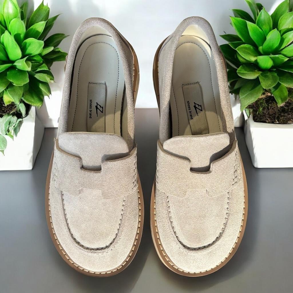 Лоферы анатомические женские MARANDI натуральная замша р. 37 Бежевый (AnLof-Z-37-bej) - фото 2