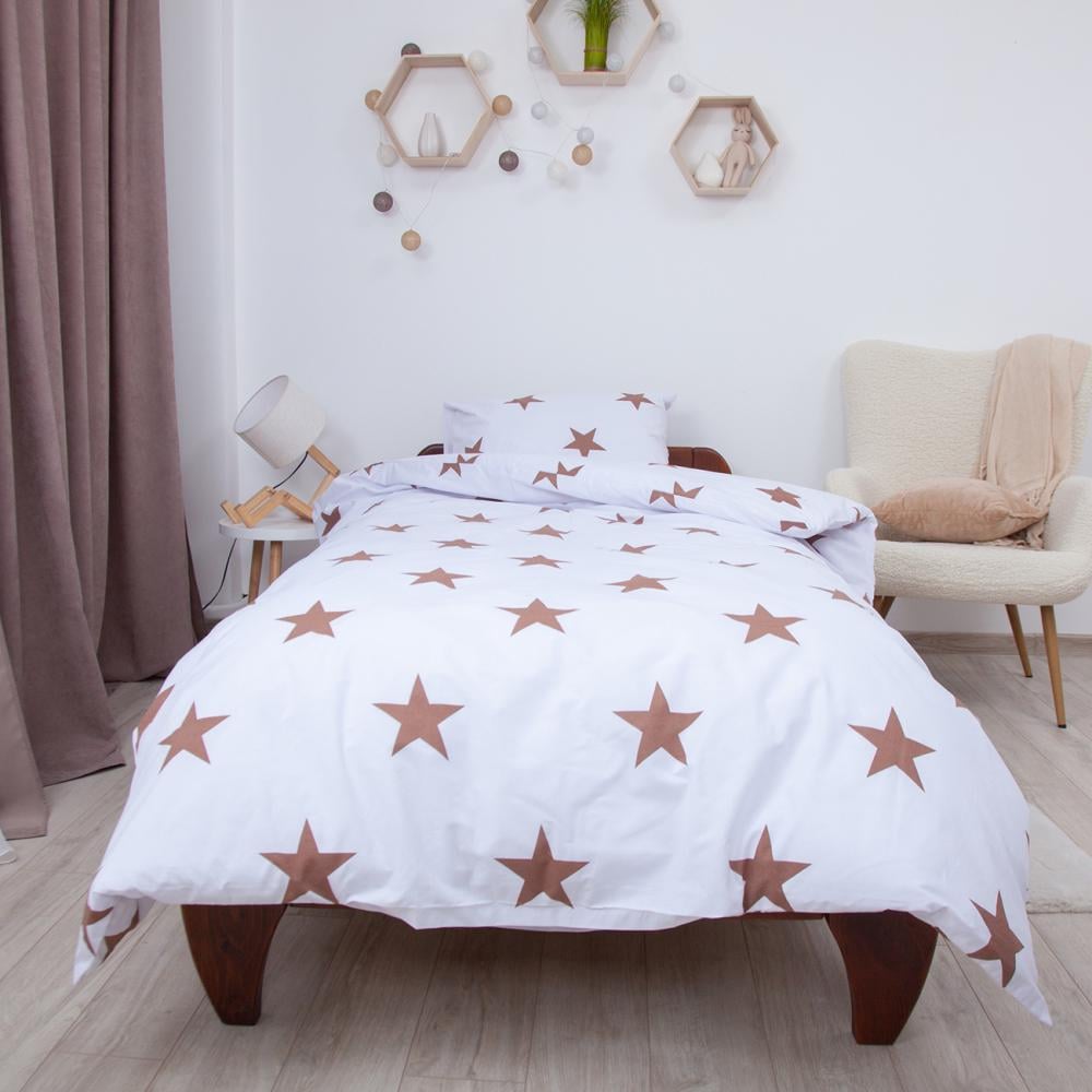 Комплект постільної білизни дитячий ТЕП Soft Dreams Зірки наволочки 50х70 см Какао (18856) - фото 3 Комплект постільної білизни дитячий ТЕП Soft Dreams Зірки наволочки 50х70 см Какао (18856) - фото 3