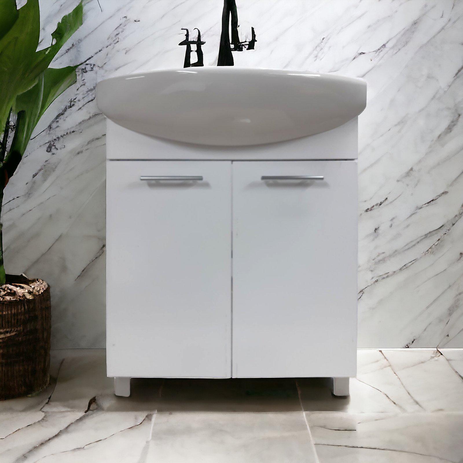 Тумба для ванной комнаты пластиковая The Mix 2.0 2 двери 55 см White (2411) - фото 10