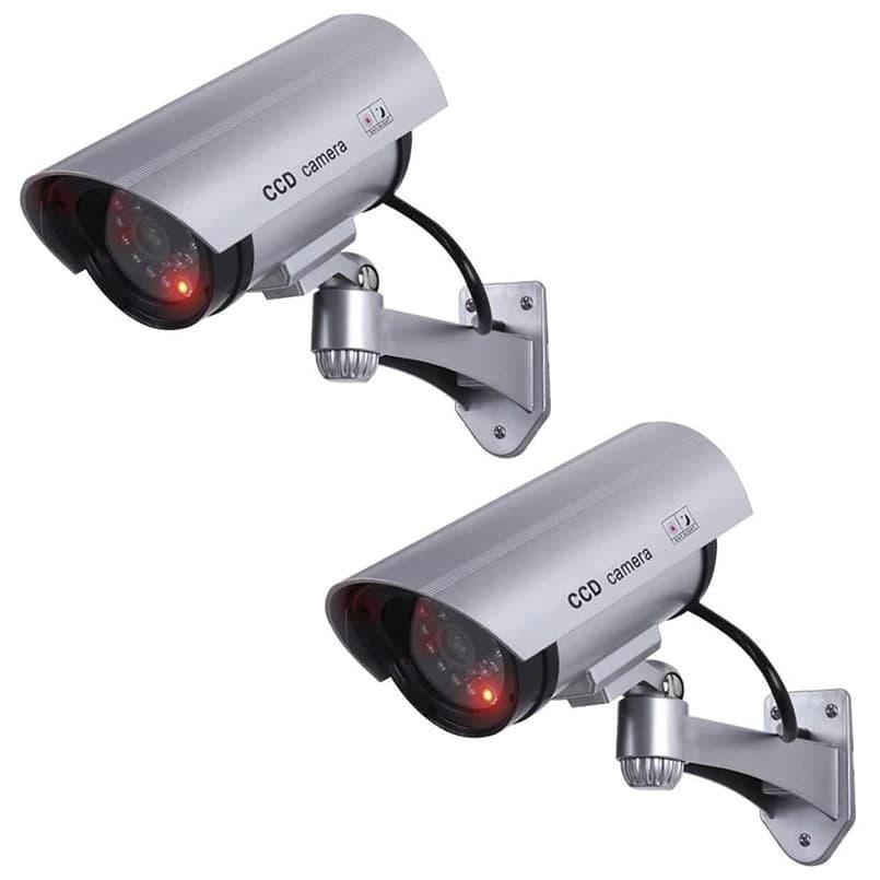 Комплект 2 шт муляжей камер видеонаблюдения XO Dummy camera IR-1100 с ИК-подсветкой Серебристый (3079/3Т2)