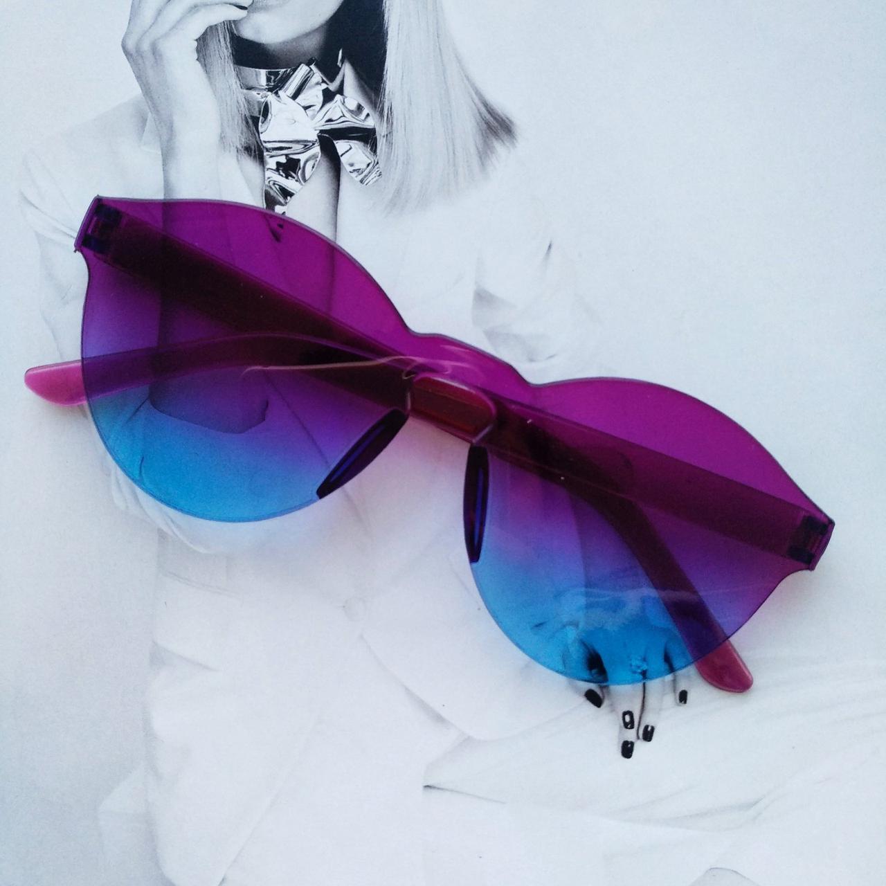 Солнцезащитные очки безоправные Фиолетовый с градиентом 3
