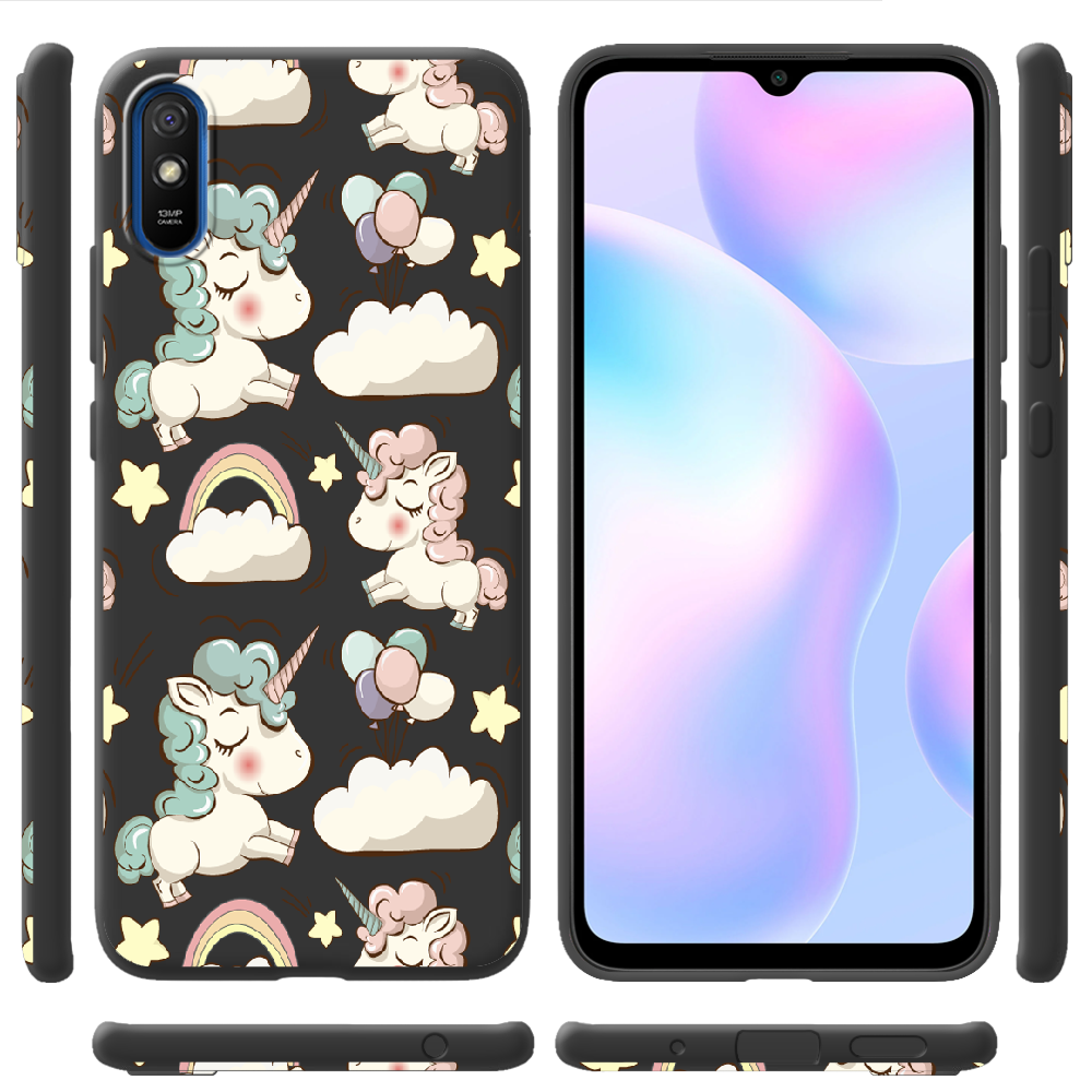 Чехол BoxFace Xiaomi Redmi 9A Unicorns Черный силикон (40304-cc2-40509) - фото 2