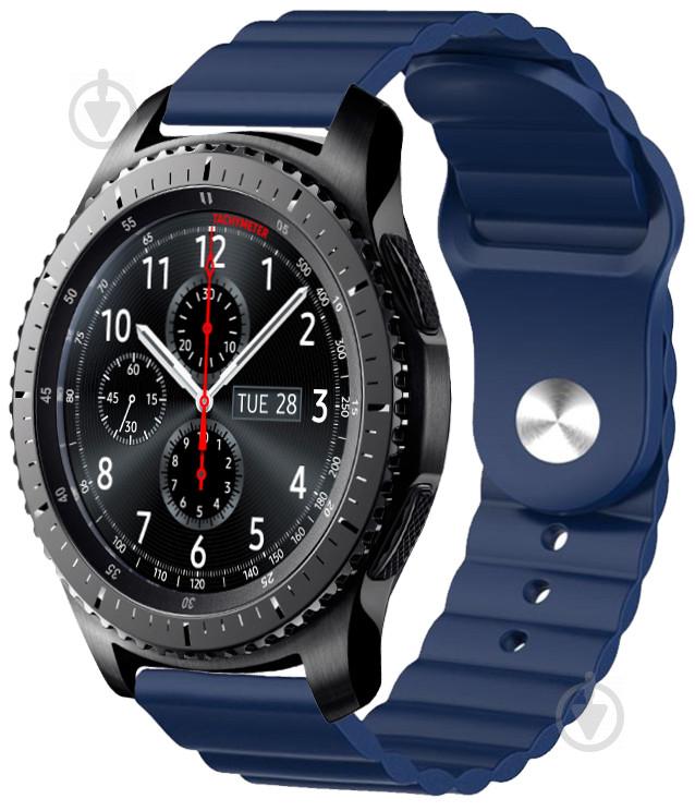 Ремінець силіконовий 22мм Samsung Gear S3 | Galaxy Watch 46 | Galaxy Watch 3 45 mm LineS BeWatch Темно-Синій
