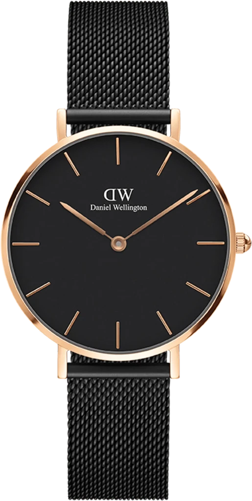 Наручные часы женские Daniel Wellington Petite Ashfield DW00100201 со стальным корпусом WR 30 м Черный (3149530455)