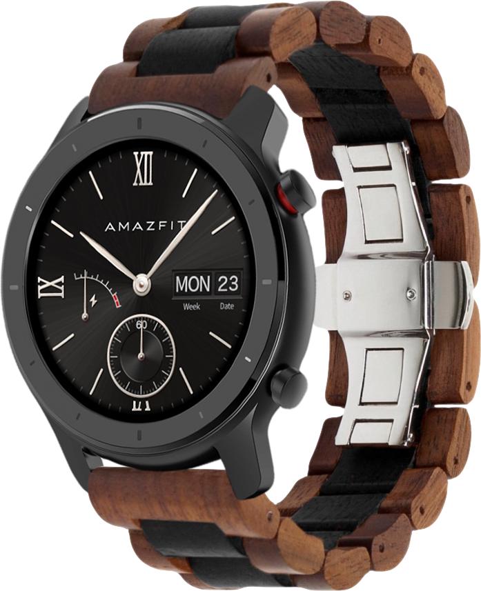 Ремешок деревянный WoodLock для Amazfit GTR 42 мм Black/Brown (28285-26)