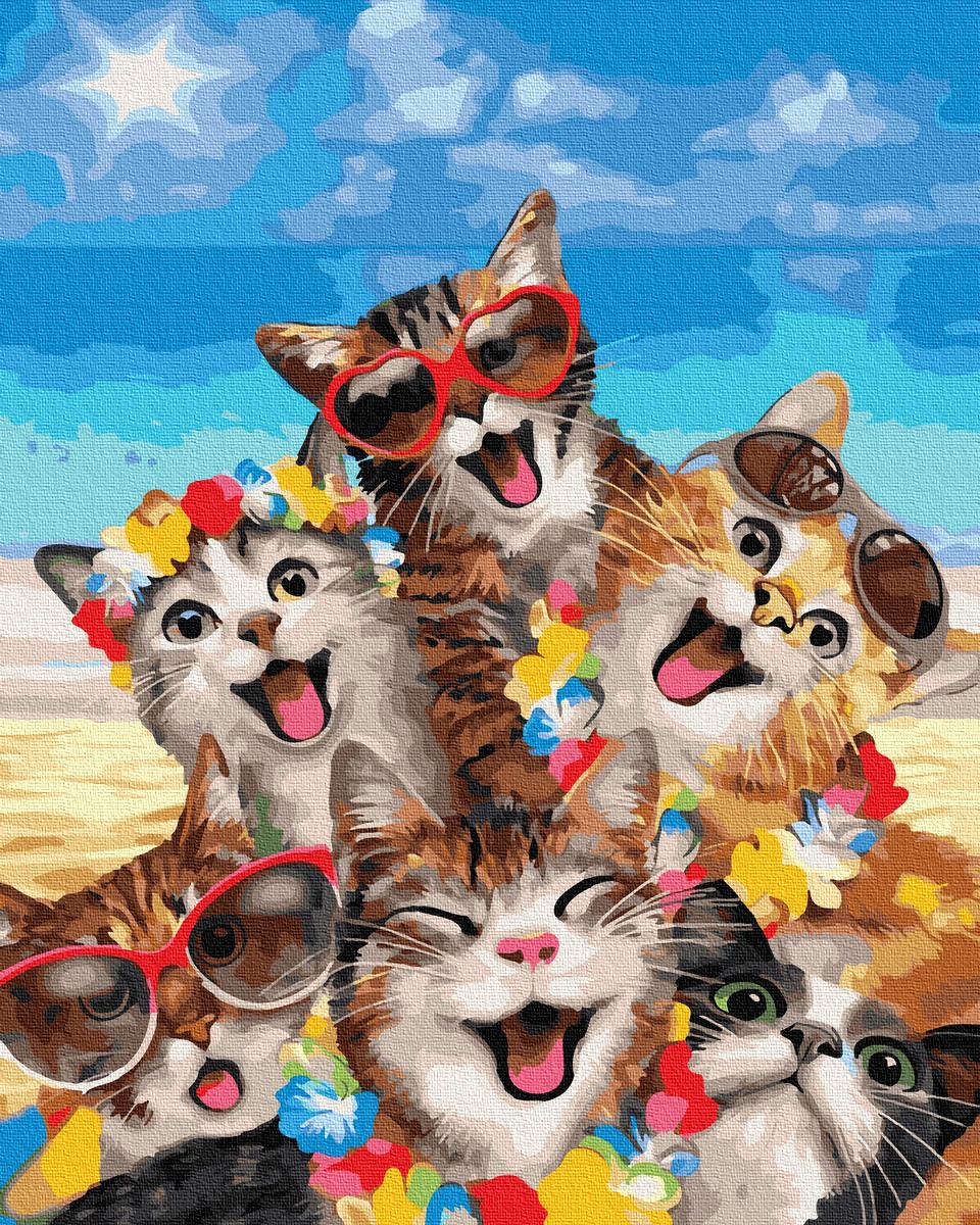 Картина по номерам Brushme Веселые кошки 40x50 см (BRM35795)