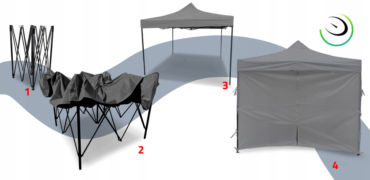 Павильон садовый Maltec 3х3 м 4 стены Серый (2166967061) - фото 5