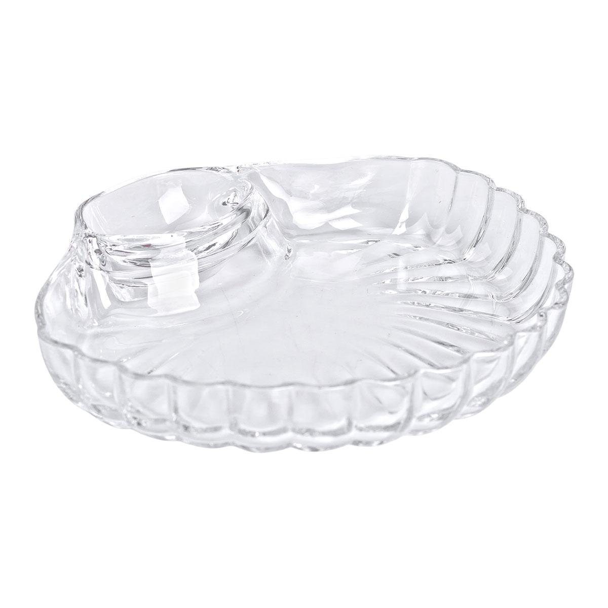 Блюдо сервірувальна для закусок із соусником скляна 21х19х3 см (6004) - фото 7 Блюдо сервірувальна для закусок із соусником скляна 21х19х3 см (6004) - фото 7