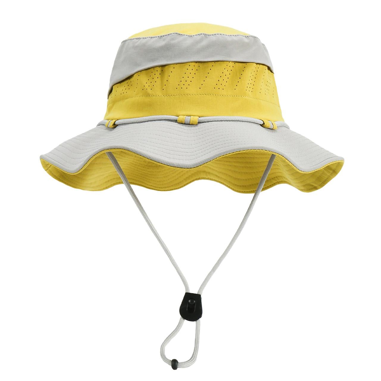 Панама туристическая водостойкая с широкими полями UPF 50+ Gray and Yellow (3158995632)