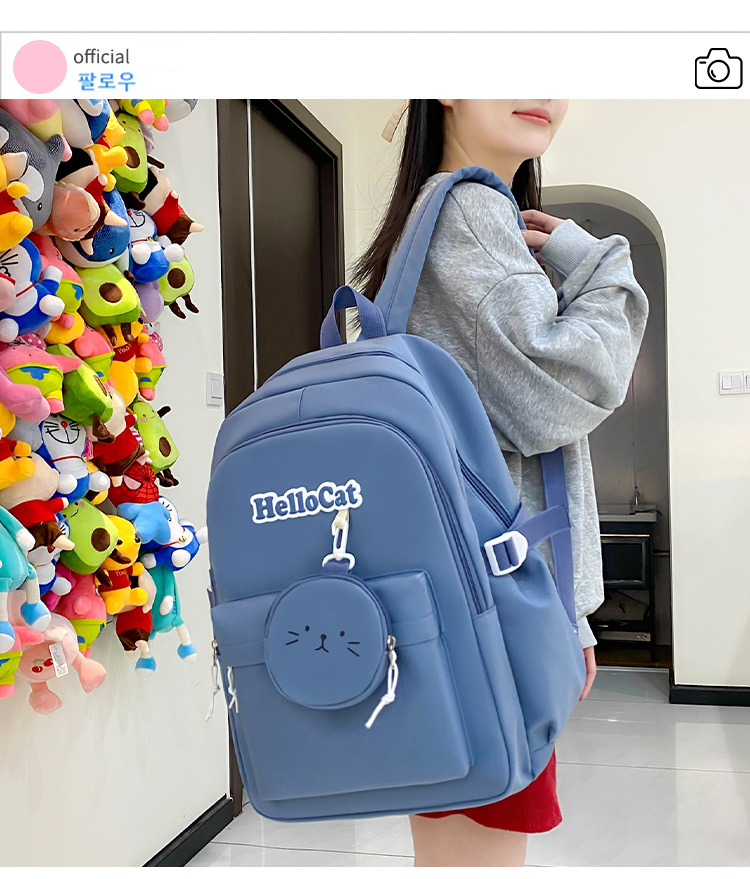 Школьный рюкзак для девочки Hello Cat 5в1 5-11 класс Голубой (27668053) - фото 6 Школьный рюкзак для девочки Hello Cat 5в1 5-11 класс Голубой (27668053) - фото 6