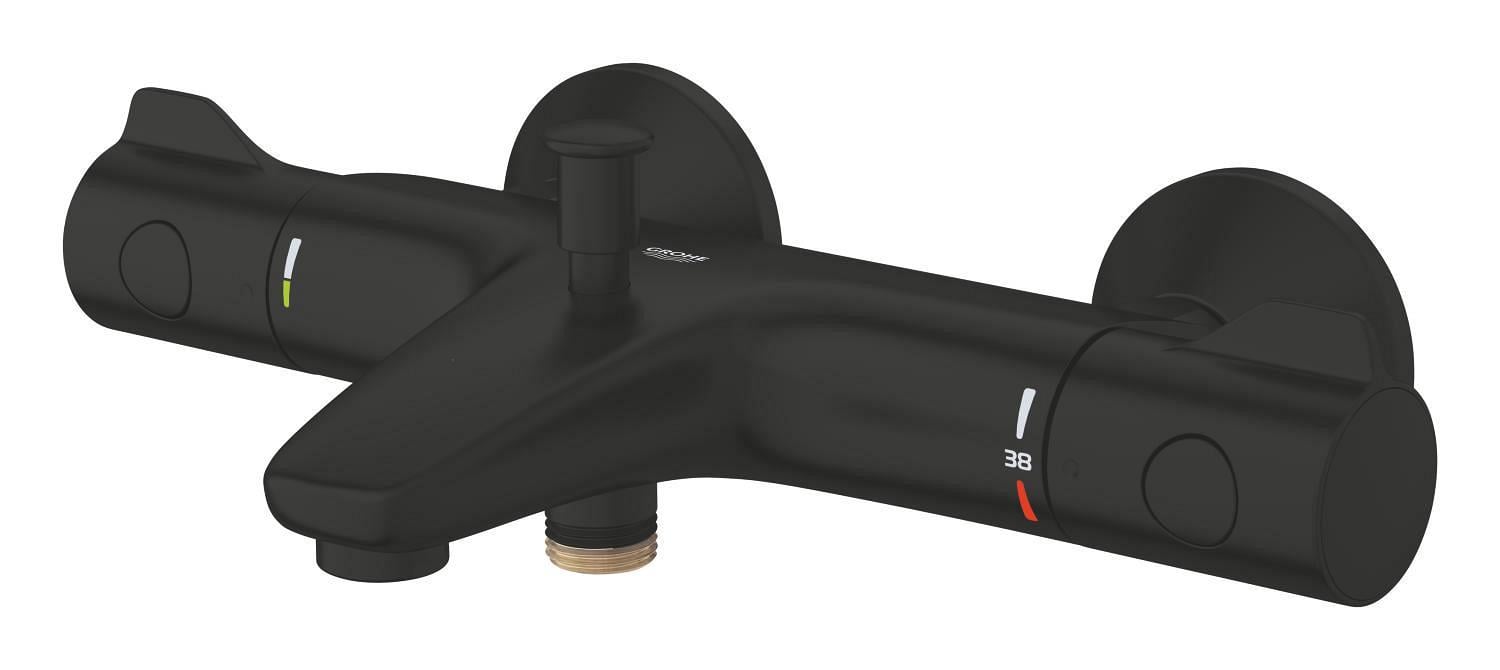 Змішувач для ванни з термостатом Grohe Grohtherm 800 Чорний матовий (10220)