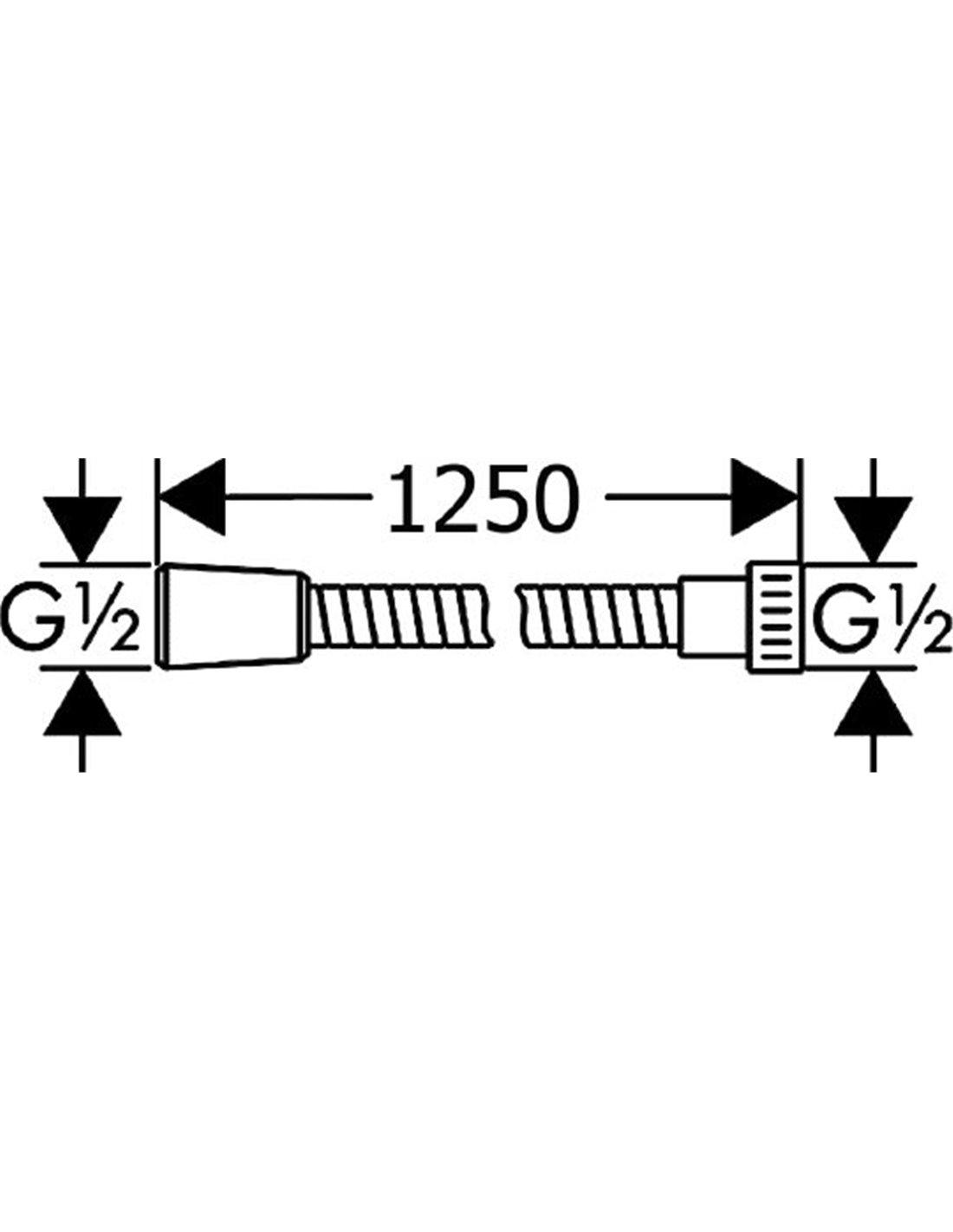 Шланг для душу Hansgrohe METAFLEX 28262000 силіконовий 1250 мм Хром (114991) - фото 2