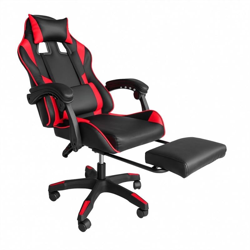 Геймерське крісло з підставкою для ніг STRIKER ONE для підлітків та дорослих Червоний (17430) - фото 1