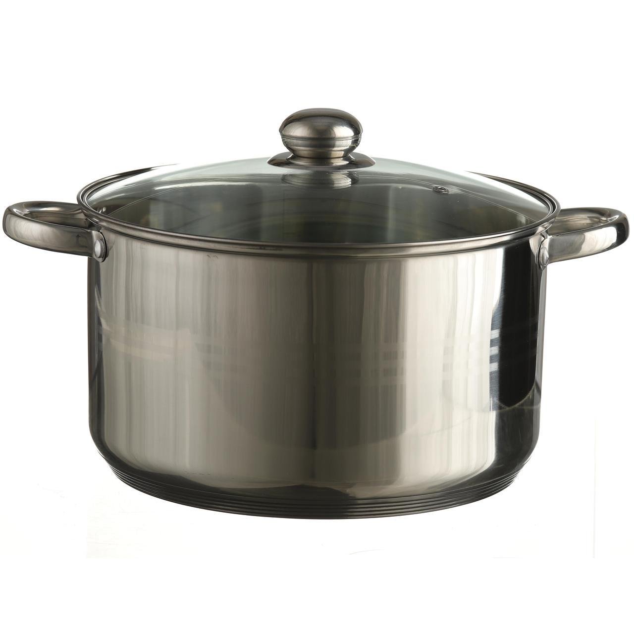 Кастрюля из нержавеющей стали со стеклянной крышкой 10 л ø 28 см - фото 2 Кастрюля из нержавеющей стали со стеклянной крышкой 10 л ø 28 см - фото 2
