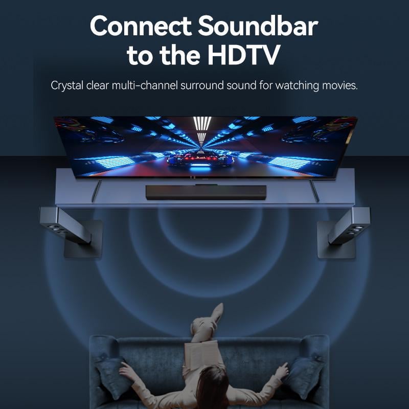 Кабель оптический Vention Toslink SPDIF Аудио нейлоновое оплетение 2 м Черный (BAVBH) - фото 3 Кабель оптический Vention Toslink SPDIF Аудио нейлоновое оплетение 2 м Черный (BAVBH) - фото 3