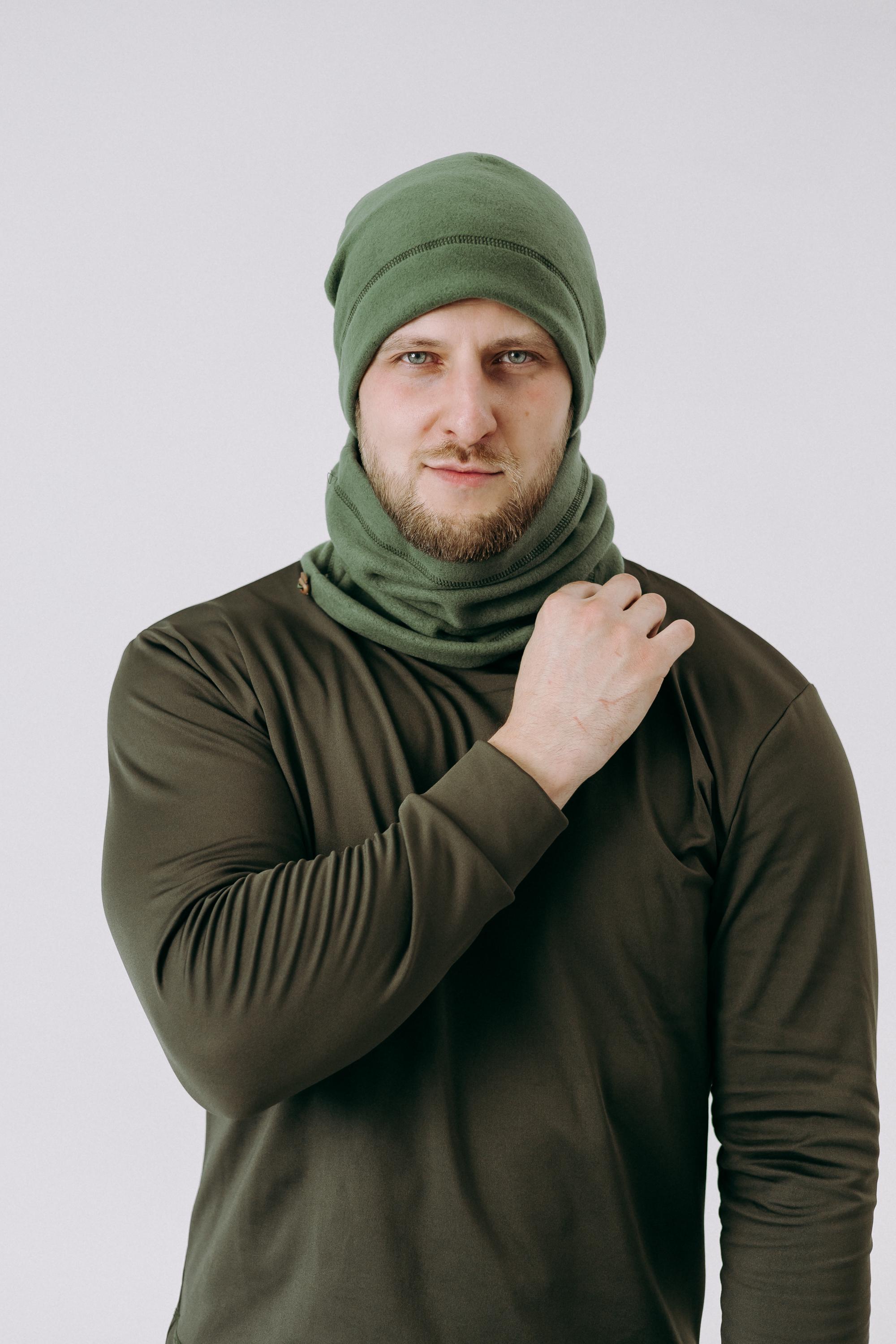 Шапка флісова чоловіча Columbia зимова для спорту Хакі (73413) - фото 4 Шапка флісова чоловіча Columbia зимова для спорту Хакі (73413) - фото 4