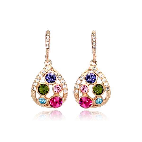 Серьги с кристаллами Сваровски Italina 86489 Разноцветный