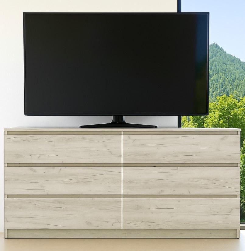 Комод современный Мастер Форм Брайт 1500х376х730 мм Дуб крафт белый (20079)