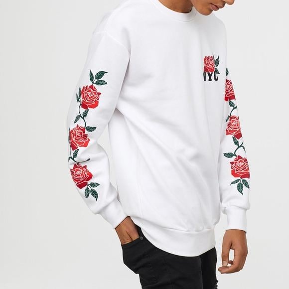 Світшот H&M з трояндою XS NY Білий (551055П) - фото 2 Світшот H&M з трояндою XS NY Білий (551055П) - фото 2