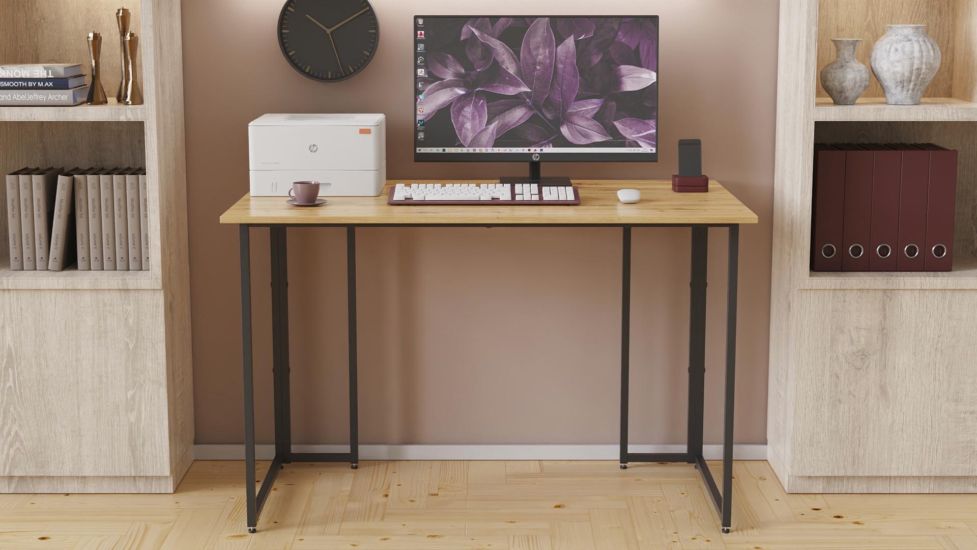 Компьютерный стол Ferrum-decor Ханна ДСП 16 мм 75x140x70 см Черный/Дуб Артизан (FRD-106233) - фото 2