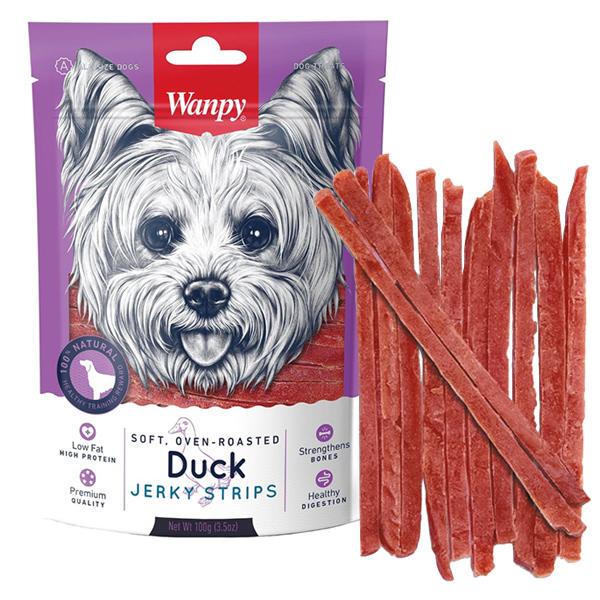 Лакомство для собак Wanpy Soft Duck Jerky Strips Филе утки вяленое полоски 0.1 кг