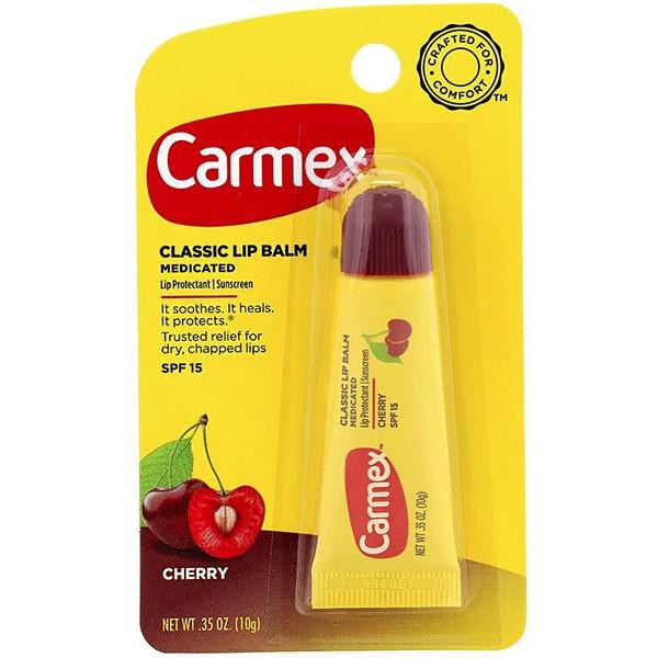 Бальзам для губ Carmex Classic Lip Balm SPF 15 Cherry Tube с ароматом вишни в тубе 10 г (083078014308/083078009557) - фото 1