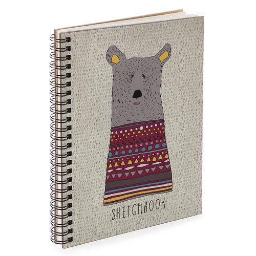 Скетчбук Медведь в свитере 14,7x21 см (BDP_17A076)