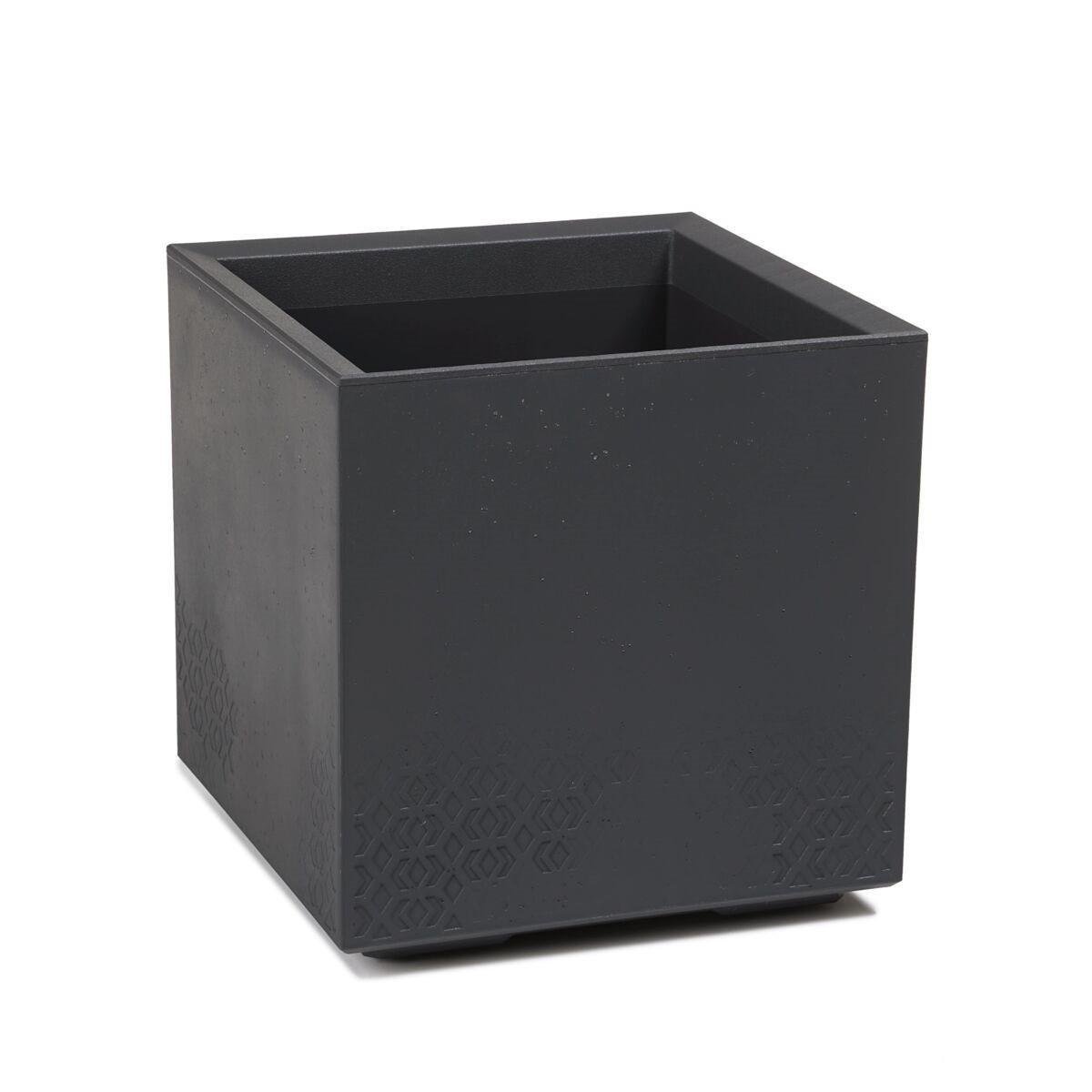 Вазон для цветов Lamela KARO квадратный 400x400x400 мм Антрацит (25419751840) - фото 1 Вазон для цветов Lamela KARO квадратный 400x400x400 мм Антрацит (25419751840) - фото 1